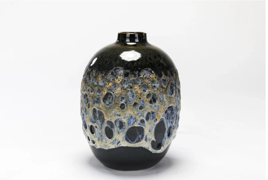 Volcanic Gold Navy VAse