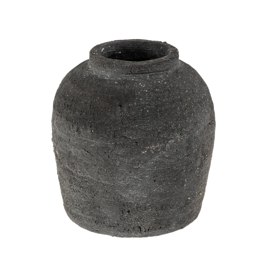 Volos Terracotta Vase - Black LRG
